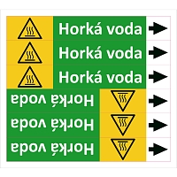 Značení potrubí ISO 20560, horká voda